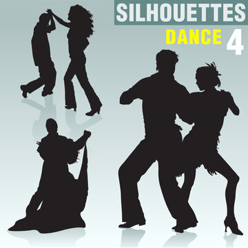 Silhouettes Dance 04  - High detailed vector illustration.