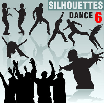 Silhouettes Dance 06 - High detailed vector illustration.