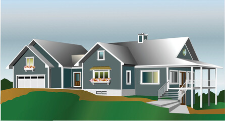 Garrison style house with added front porch. This country home is surrounded by mountains and forrest making it a great get away spot.