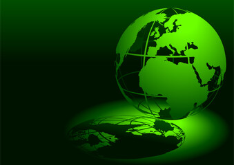 3D Globe - Green - Highly detailed and coloured illustration