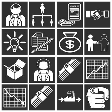 Icons or design elements related to business and organisation.