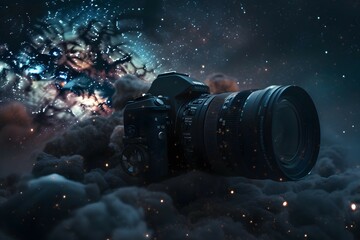 A picture displaying a celestial ensemble. , .highly detailed,   cinematic shot   photo taken by sony   incredibly detailed, sharpen details   highly realistic   professional photography lighting   li - obrazy, fototapety, plakaty