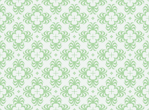 Vector retro green wallpaper with repeating pattern