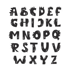 Vector funny black numbers dinosaurs