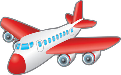 Children’s illustration of a jumbo jet aeroplane. No meshes used.