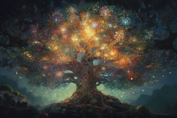 Foto op Plexiglas Tree Magic Lights Mystique © PixelMaster
