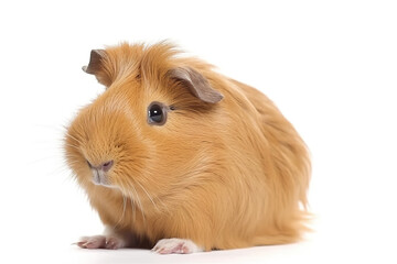 A small brown guinea sitting on top of a white surface. Generative AI.