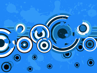 Blue Circle Graphic with splats (Vector Graphic)