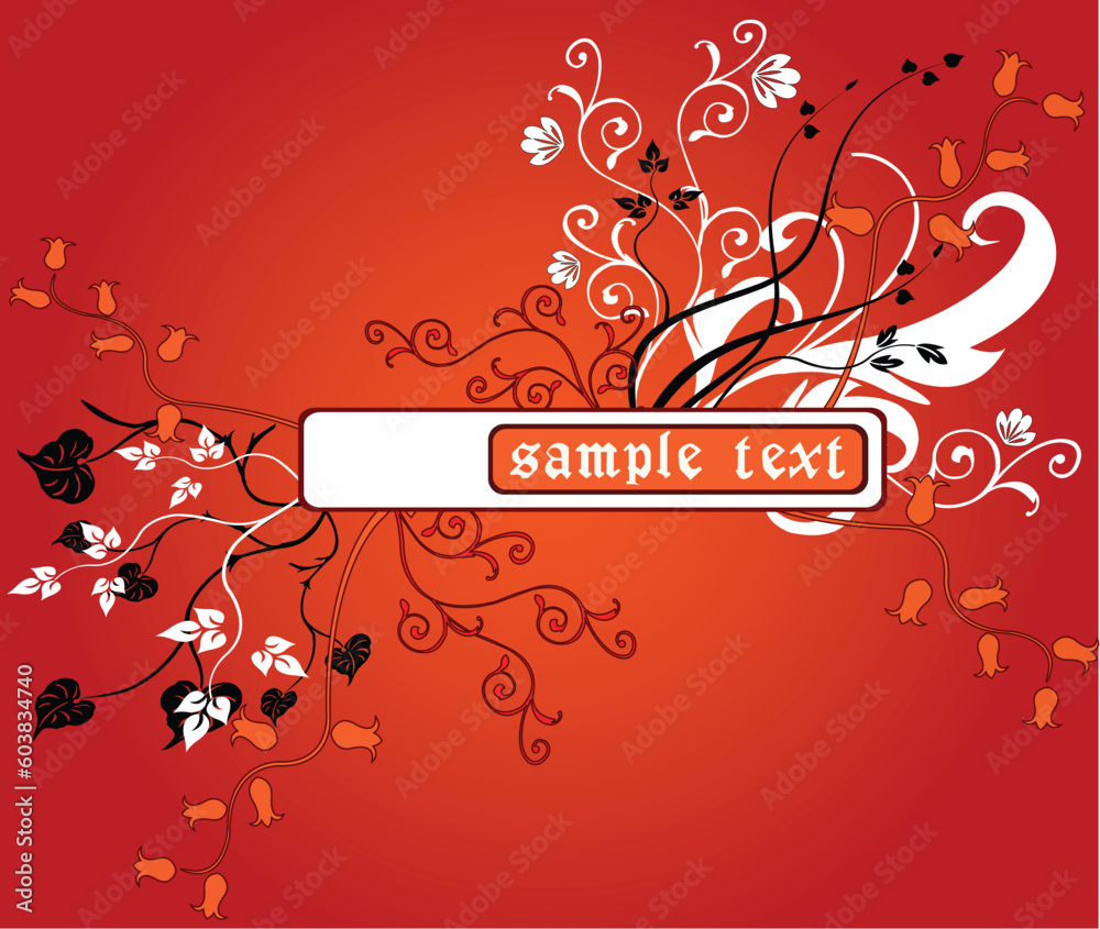 Wall mural floral frame - vector