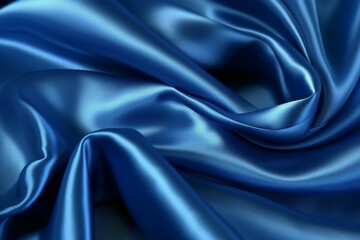Fototapeta premium Blue silk background stock photo. AI generative