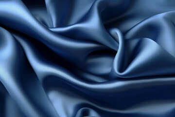 Fototapeta premium Blue silk background stock photo. AI generative
