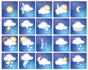 Obraz premium Set of different weather icons