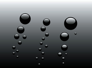 Black Bubbles rising on a dark background - Ideal background or backdrop