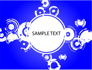 Blue Splatter Design emement with copyspace (Vector Image)