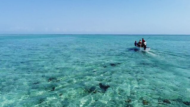 video in a local fishing boat in a paradisiacal sea