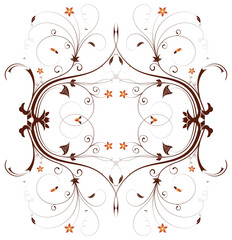 Abstract flower frame, element for design, vector illustration