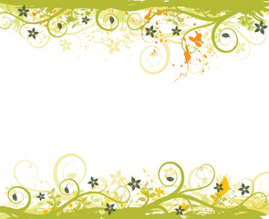 Fototapeta na wymiar Grunge paint flower frame, element for design, vector illustration