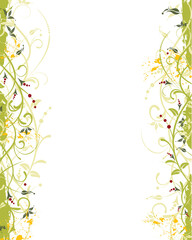 Grunge paint flower frame, element for design, vector illustration