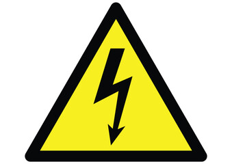 electricity Hazard symbol on warning sign