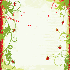 Grunge floral background, vector illustration