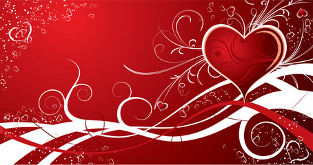 Abstract painted floral background for valentine's day, elements for design, vector illustration