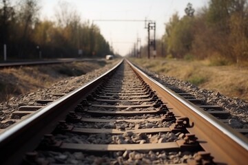 Fototapeta na wymiar illustration, railway tracks, ai generative