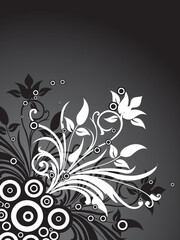 Retro floral background, vector illustration