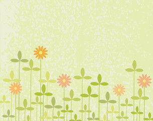Editable vector design of clover with background grunge as a separate element