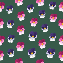 violet seamless cute pattern with green background