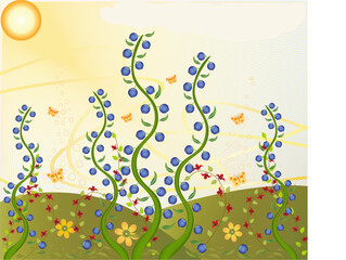 Floral decor background. Vector illustration