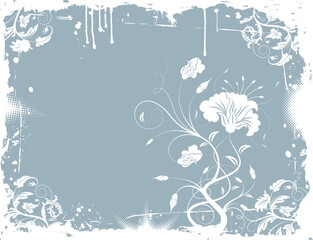 Grunge paint floral chaos, element for design, vector illustration