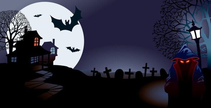Halloween night, perfect illustration for Halloween holiday, vector