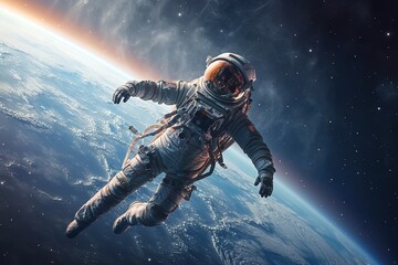 Exploring the Cosmos: Astronauts in Space - obrazy, fototapety, plakaty