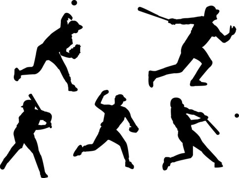 baseball silhouettes , can be used separately