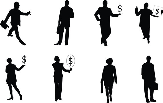 business people silhouettes, can be used separtely