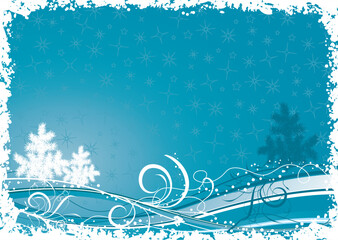 Grunge christmas tree background, vector illustration