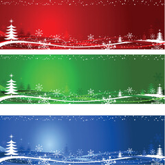 Decorative Christmas tree backgrounds in various colours