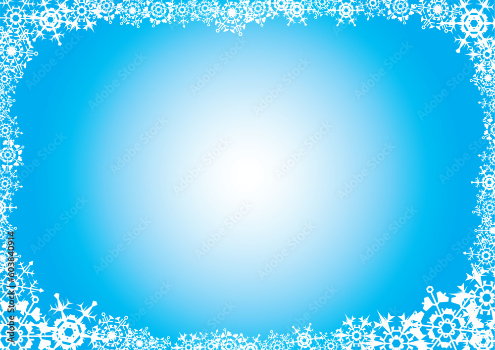 Poster Snowflakes. A blue background for a card (letter). A vector illustration