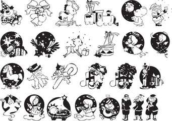 Naklejka premium Illustration of Xmas Silhouettes - Vector Format