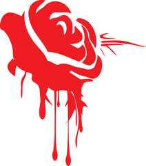 An Illustration of  a grungy red rose