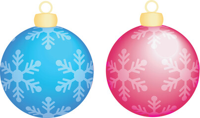 Christmas decorations with snowflake pattern