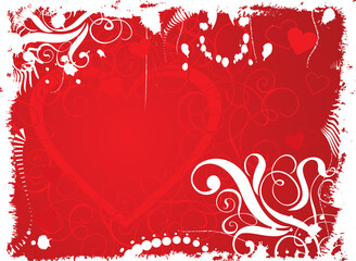 Valentine grunge background, vector illustration