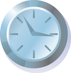 An illustration of a metallic clock on a wall