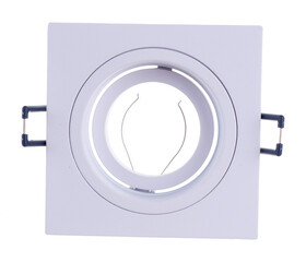 round recessed ceiling spotlight on a white background