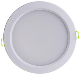 round recessed ceiling spotlight on a white background