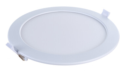 round recessed ceiling spotlight on a white background