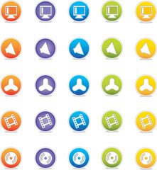 Colorful Web Icons Set 6 (Vector) Round icons for web and print--easy to edit. No transparencies