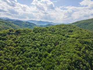 Fototapeta na wymiar Aerial view of Iskar River Gorge near town of Lyutibrod, Bulgaria