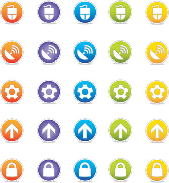 Colorful Web Icons Set 2 (Vector) Round icons for web and print--easy to edit. No transparencies