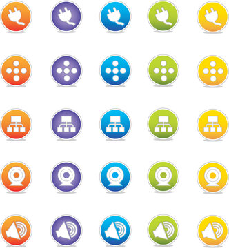 Colorful Web Icons Set 4 (Vector) Round icons for web and print--easy to edit. No transparencies